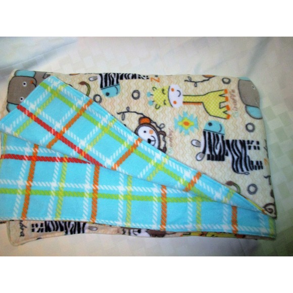 Safari fleece blanket, nursery blanket, jungle blanket - Picture 2 of 4